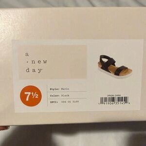 A New Day Black Strap Sandals